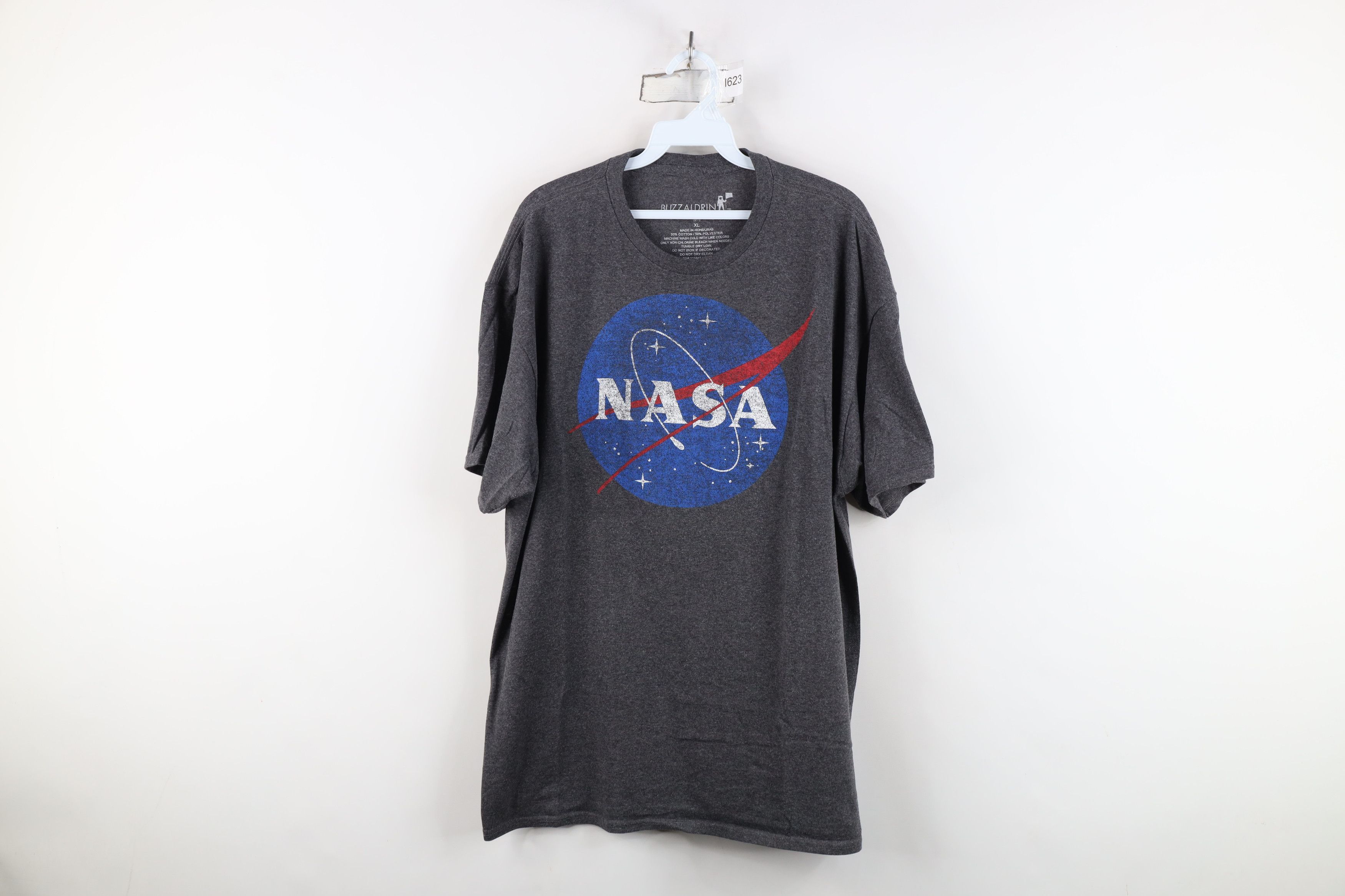 Vintage Retro Y2k Nasa Space Short Sleeve T Shirt Charcoal Gray
