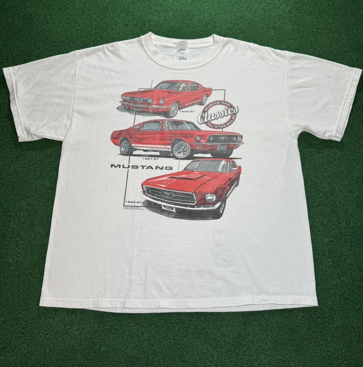 Vintage Y2k 60s Mustang Gt Mens Xl Classic Red Muscle Car T Shirt
