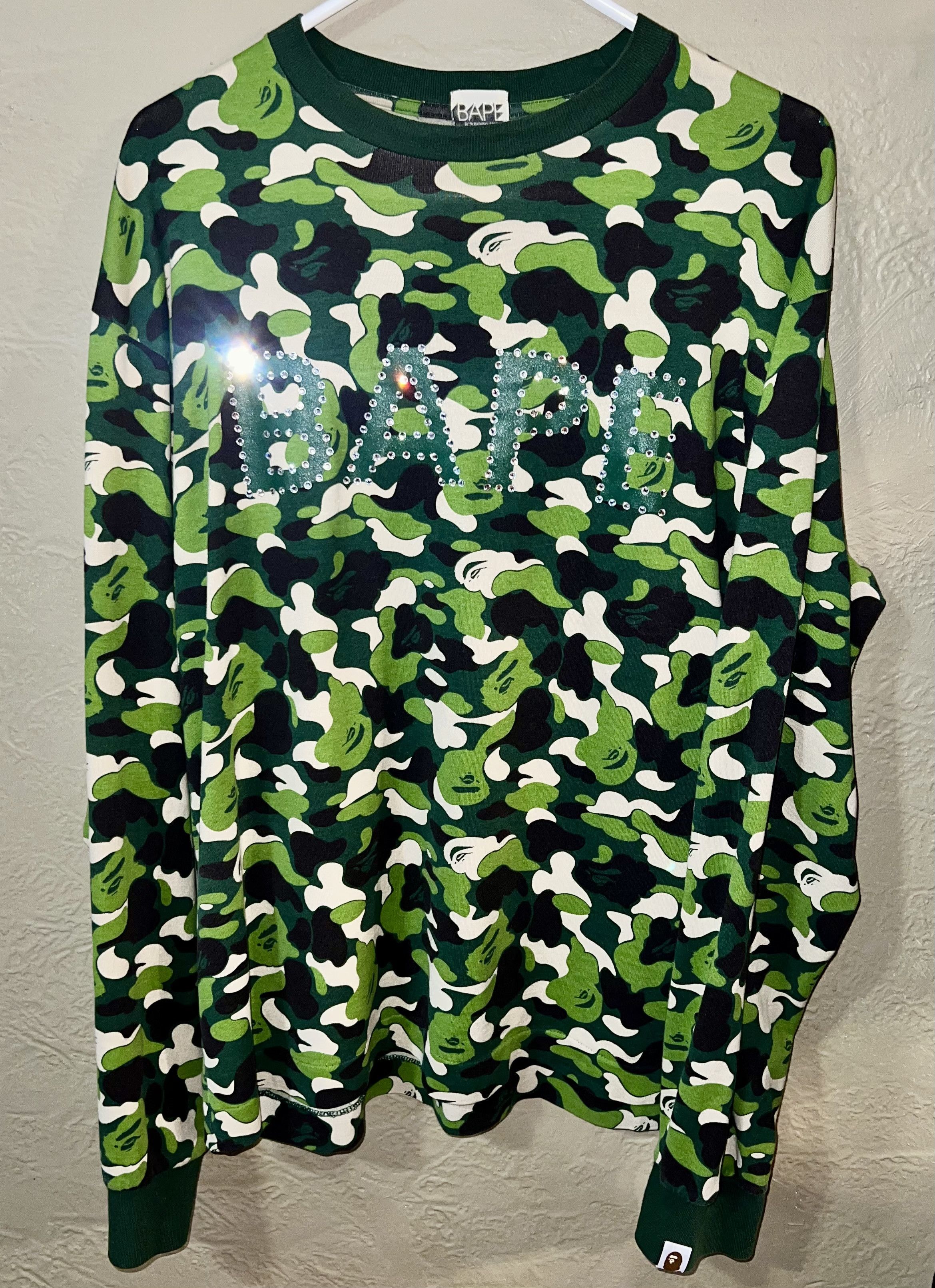 Swarovski Rare Bape X Swarovski Camo Longsleeve Mint Condition T-Shirts, Hoodie, Sweatshirt | FlexRushtees.com
