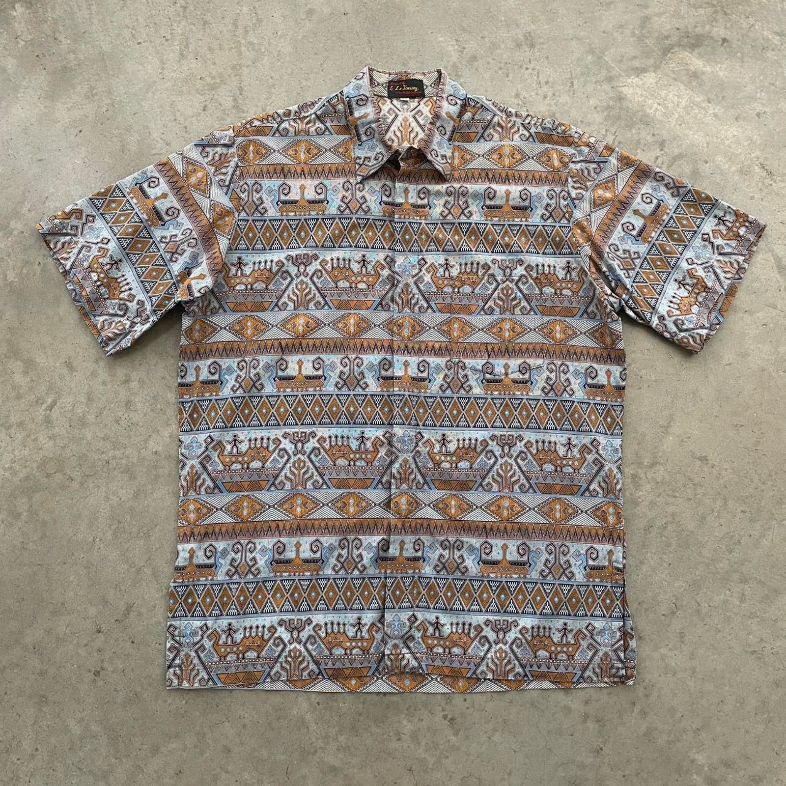 Vintage La Tansany Aztec Patterned Shirt
