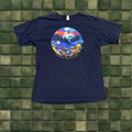 Vintage Ocean Sea Life T Shirt Men Large Blue Cotton Graphic Print 2000s Art Fish Nature