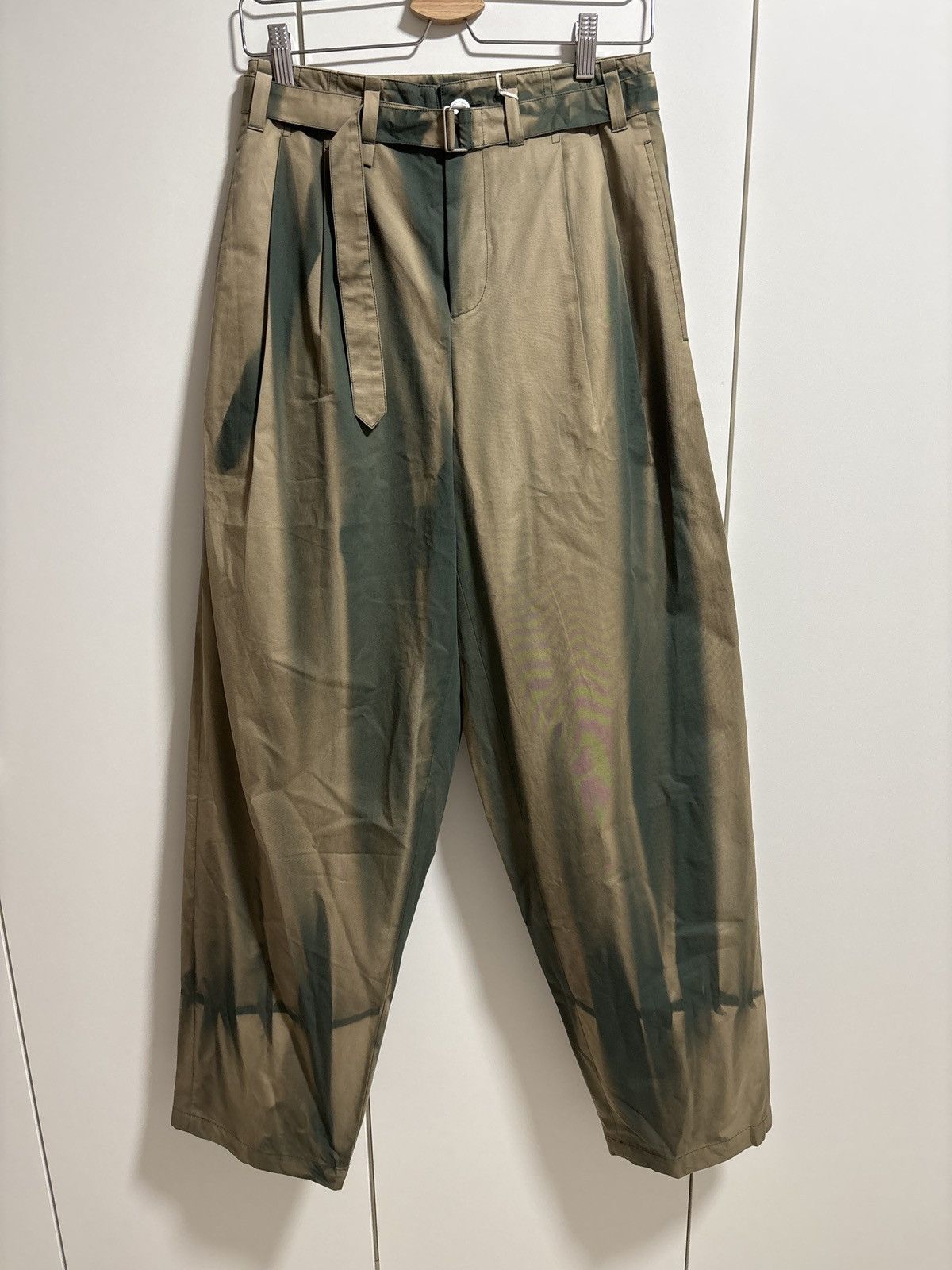Jiyongkim Sun Bleached Belted Wide Trouser