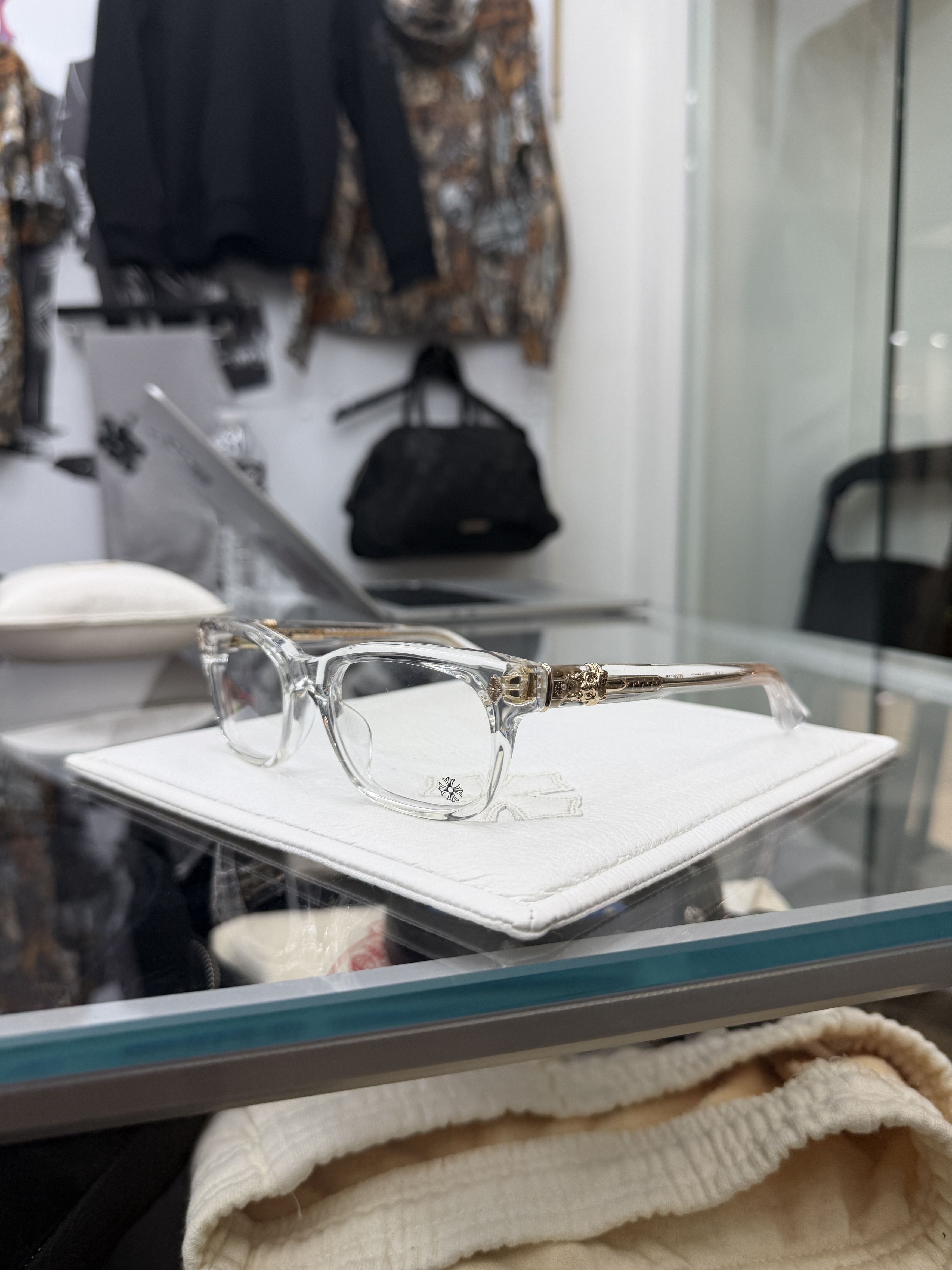 Hearts Chrome Hearts Dooable Glasses Crystal Gold