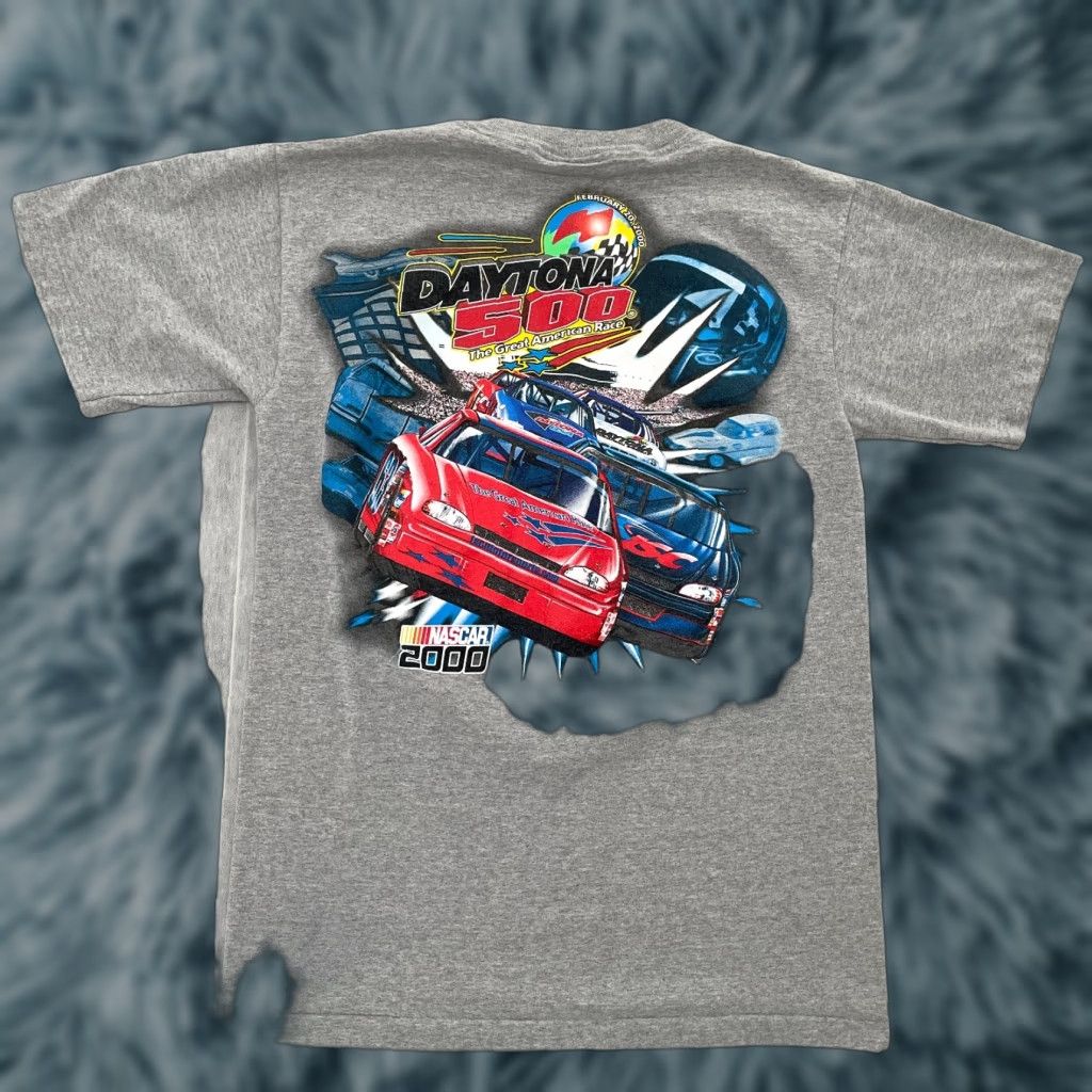 Vintage Nascar Daytona 500 Shirt Adult Medium Tee Men Logo All Sport Crewneck M Gray Blue Hoodie, Sweatshirt