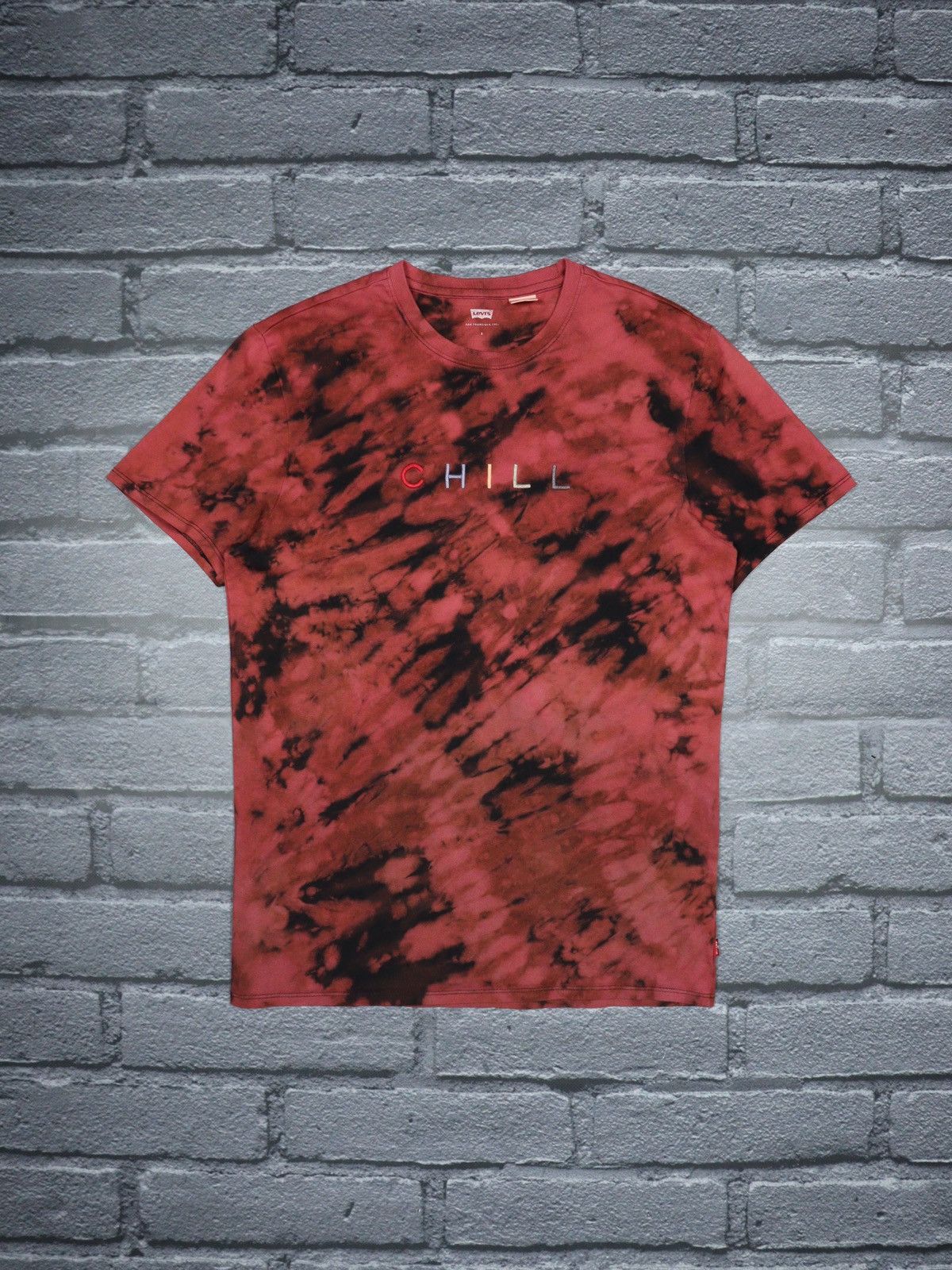 S Levi S Embroidered Logo Chill Tee Shirt Custom Tie Dyed Lvc