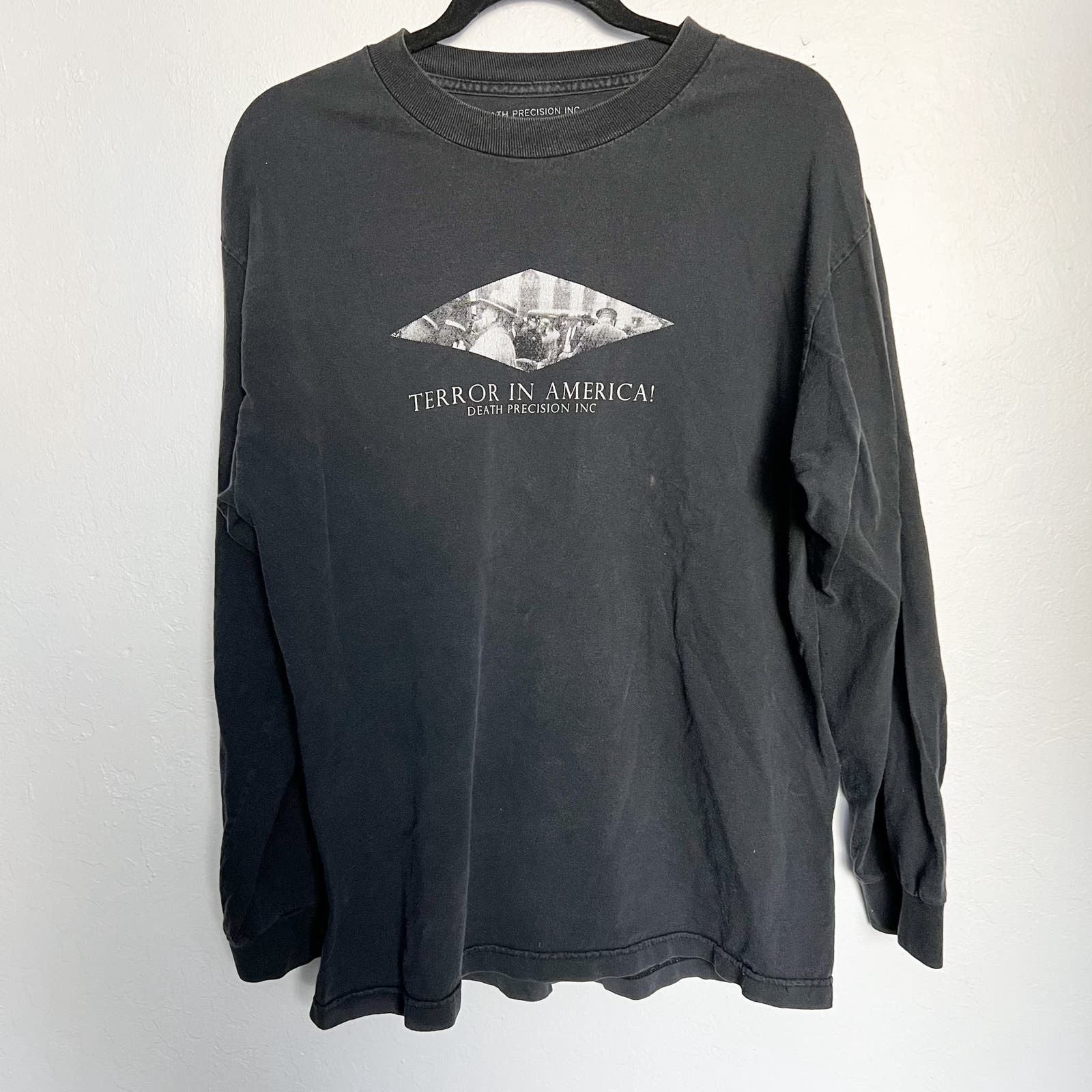 Precision Inc Death Precision Inc Terror In America Long Tee Shirt Large Hoodie, Sweatshirt | FlexRushtees.com