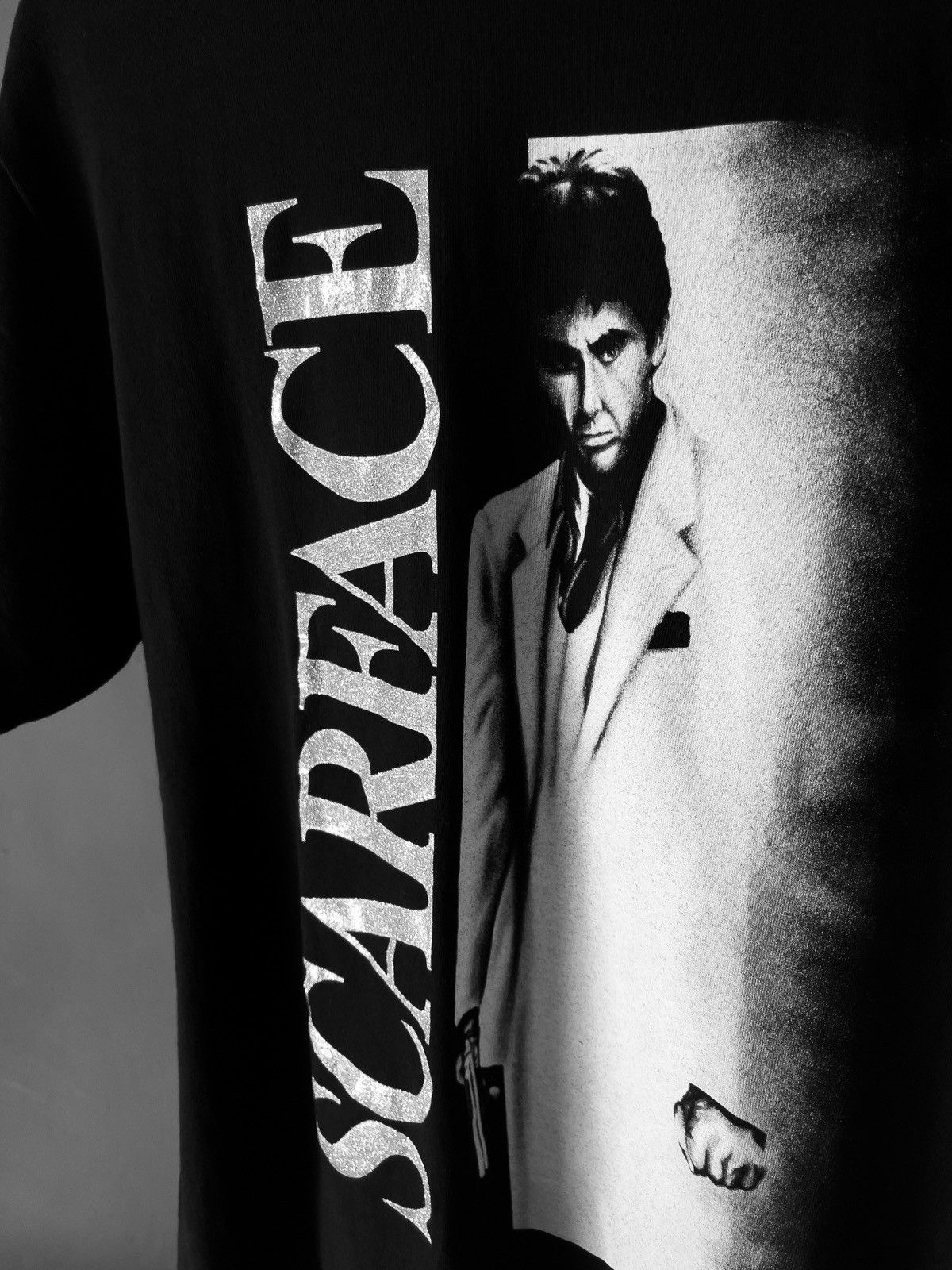 Vintage Scarface Tony Montana Glitter Gangster T Shirt