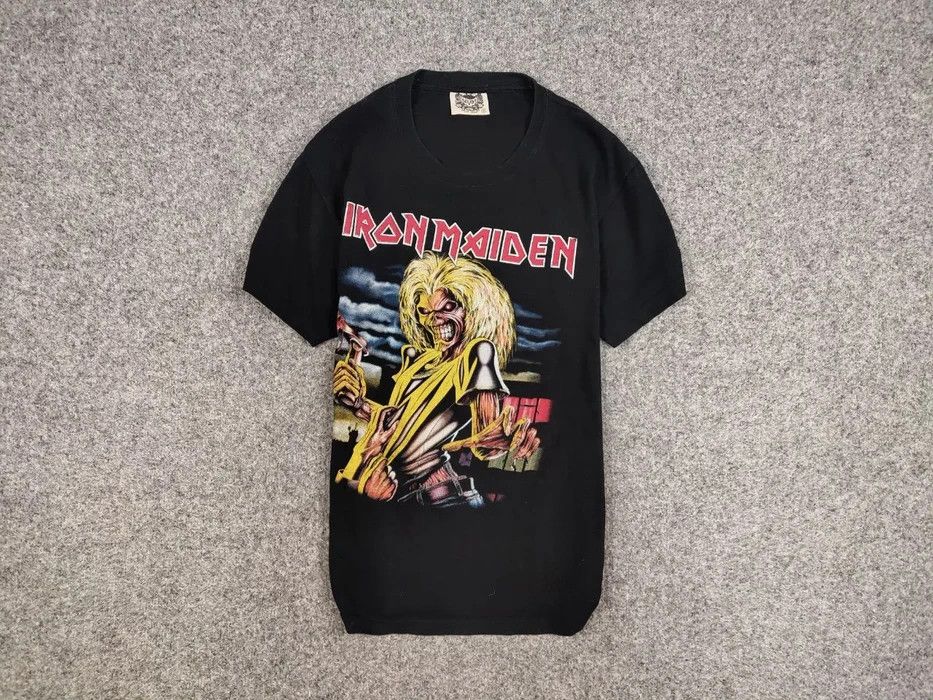 Maiden Iron Maiden Vintage T Shirt Killers Black Logo Band Tee