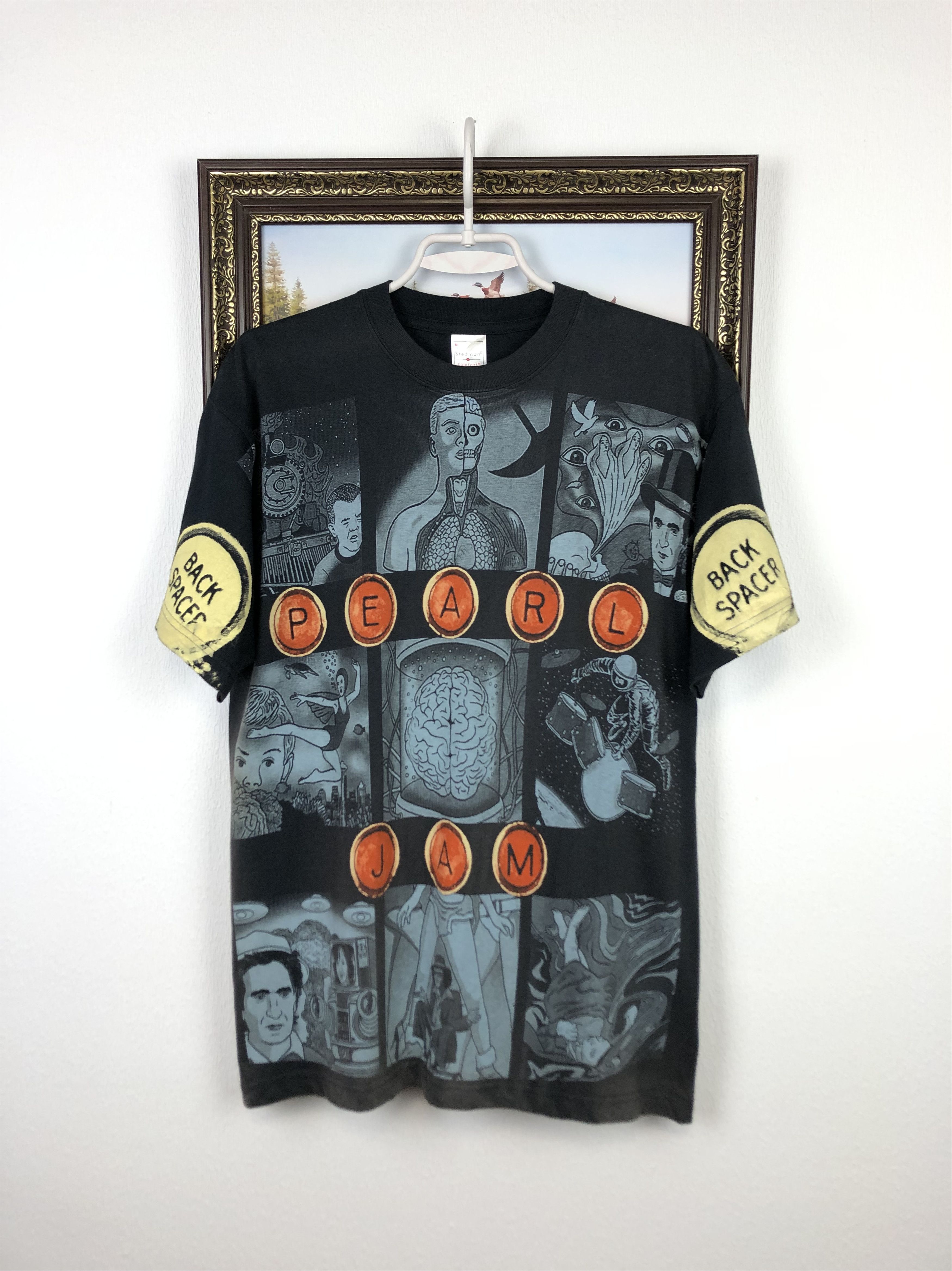 Vintage Pearl Jam Backspaces Band Shirt Over Print Tee Hoodie, Sweatshirt | FlexRushtees.com