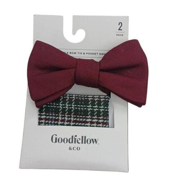 Other Goodfellow Co Bow Tie And Pocket Square Burgundy