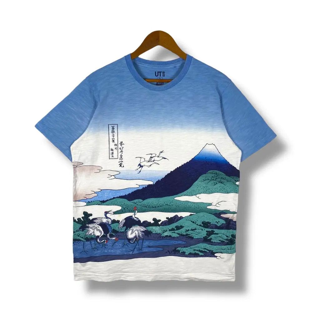 Japanese Brand Hokusai Blue Mount Fuji View Japanese Artist Graphic Tee