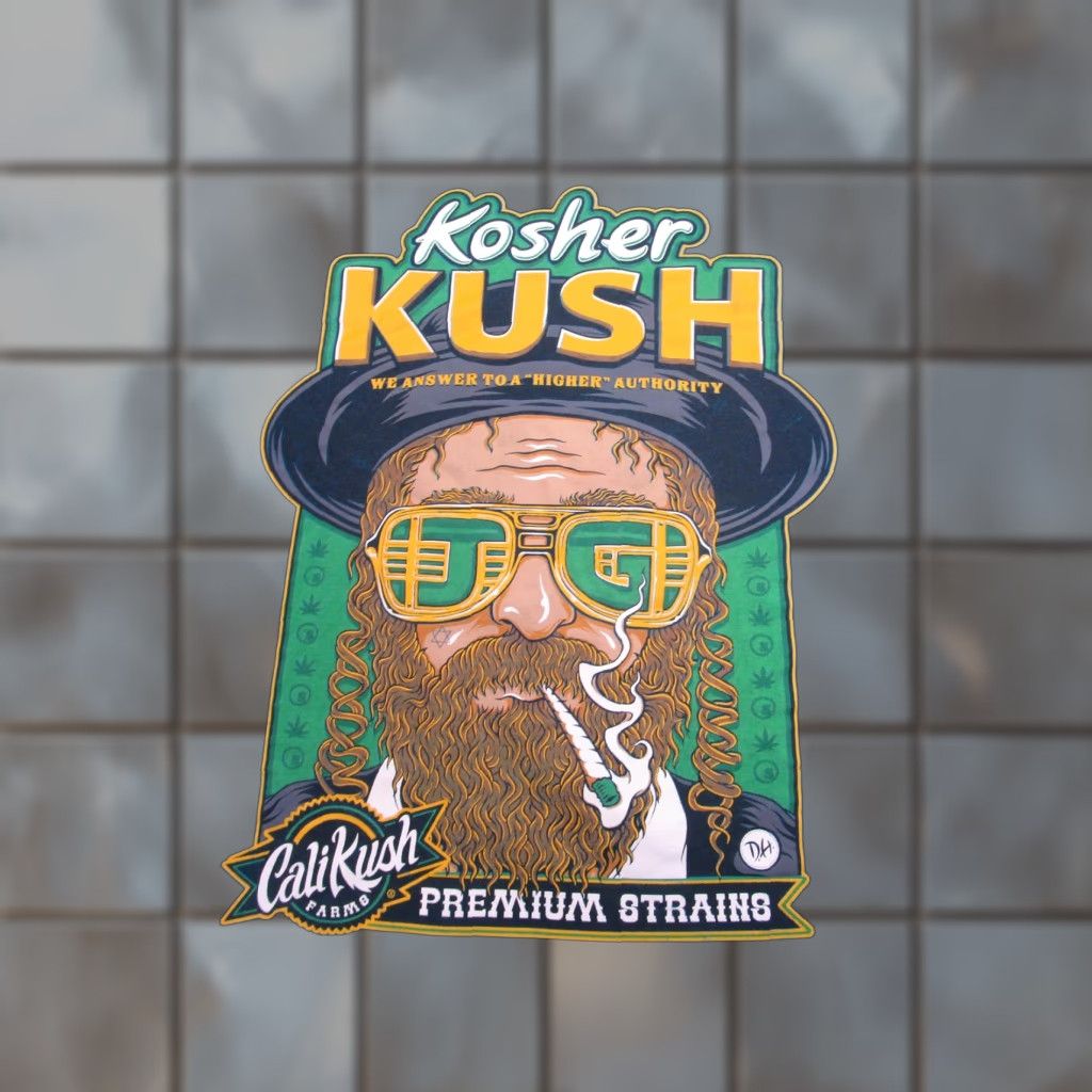 Needles Vintage Kosher Kush Cali Kush Farms Shirt Mens Large Blue Seedless Psychedelic Tee