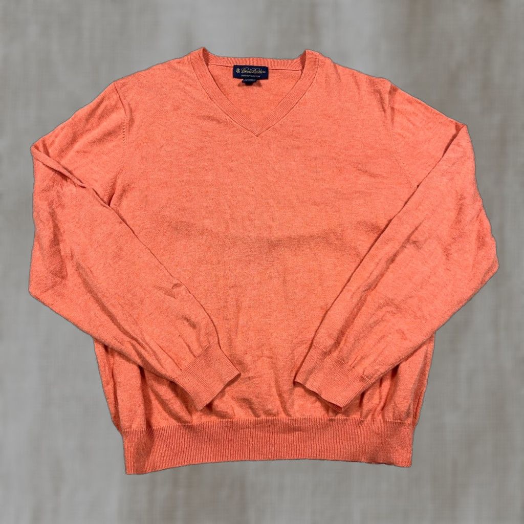 Brothers Brooks Brothers Sweater Men Orange V Neck Pullover Regular Large Knit Wool Cotton Ny T-Shirts, Hoodie, Sweatshirt