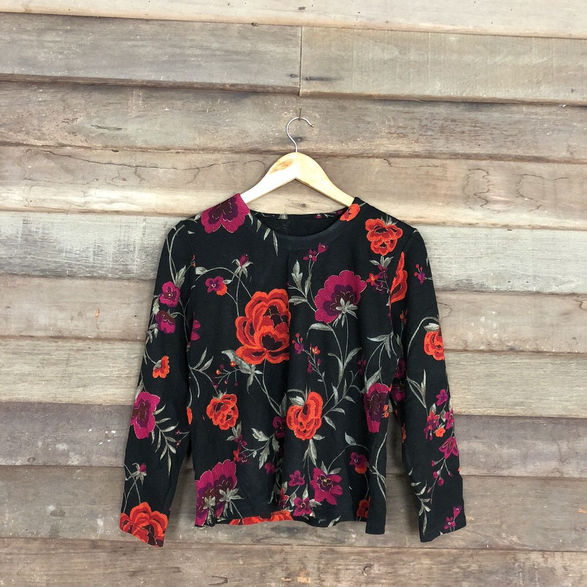 Japanese Brand Rare Floral Multi Color Winter Sweatshirt Japanese Brand