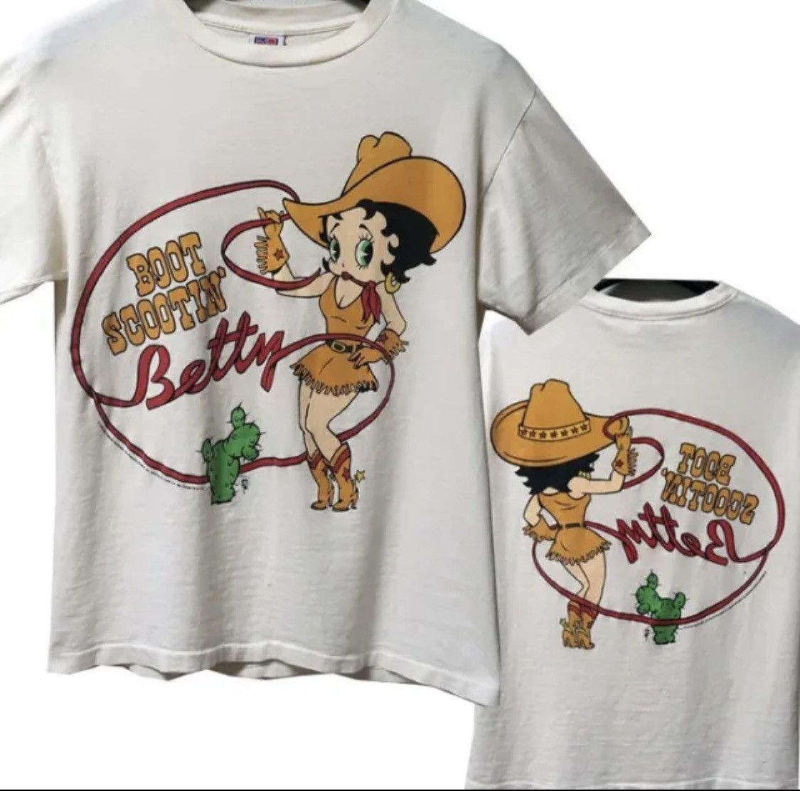 90s Vintage Betty Boop Cowgirl 1993 Cartoon T Shirt Hoodie, Sweatshirt | FlexRushtees.com