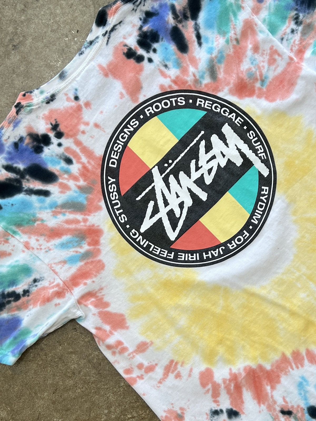 Stussy Reggae Surf Jar Irie Feeling Tie Dye Tee Medium