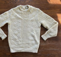 Vintage 60 S 70 S Cream Fisherman Knit Sweater