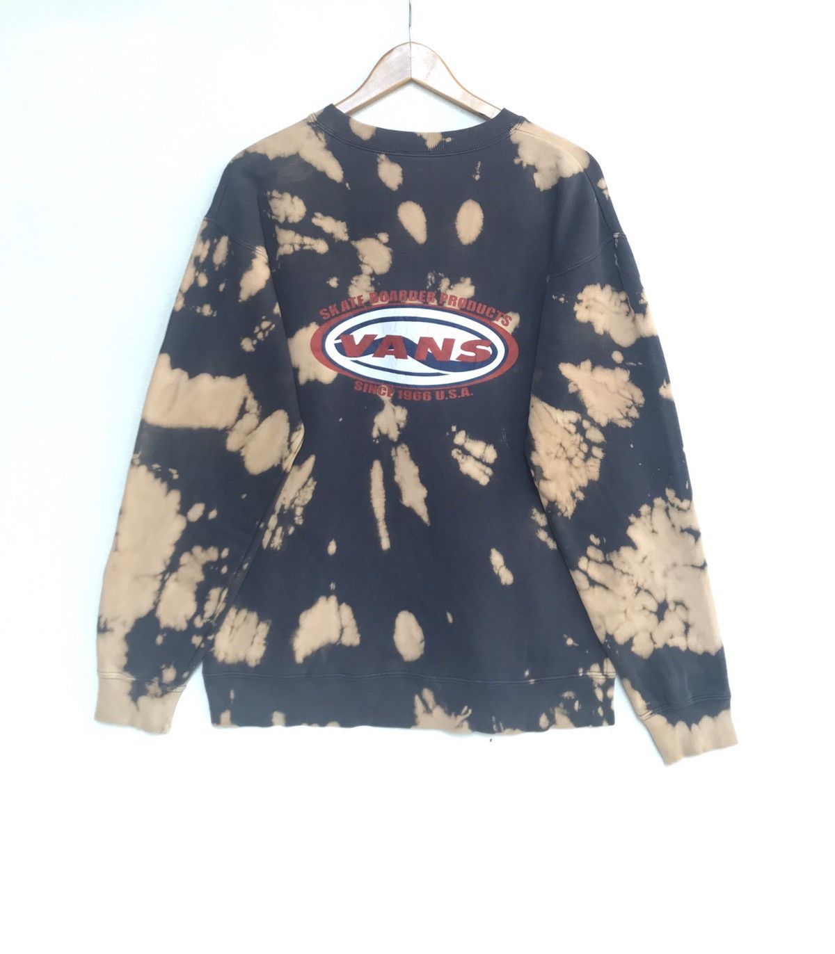 Vintage Vans Skate Boarder Custom Bleach Wash Sweatshirt
