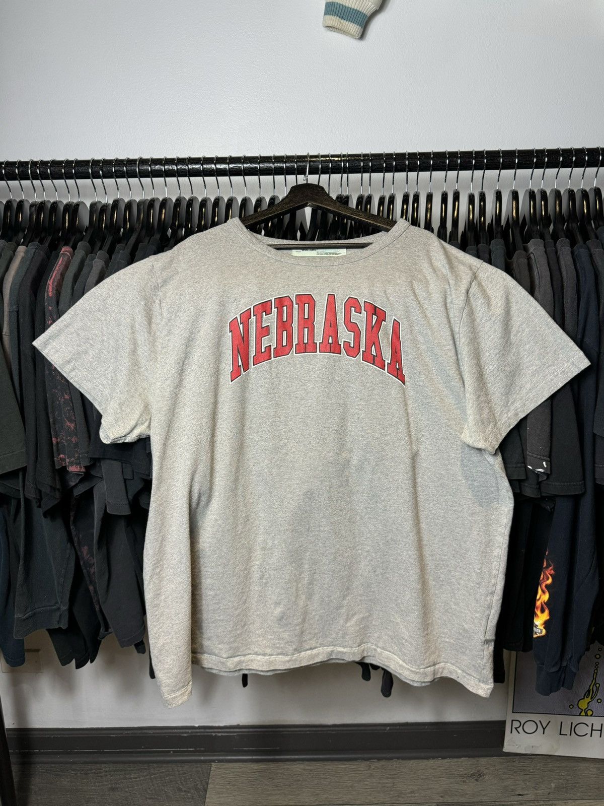 White Off White Nebraska T Shirt Tee Big Logo Xxl Hoodie, Sweatshirt | FlexRushtees.com