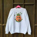 Vintage Hanes Sweatshirt Pumpkin Cartoon Design