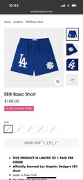 Mlb Eric Emanuel Los Angeles Dodgers Short