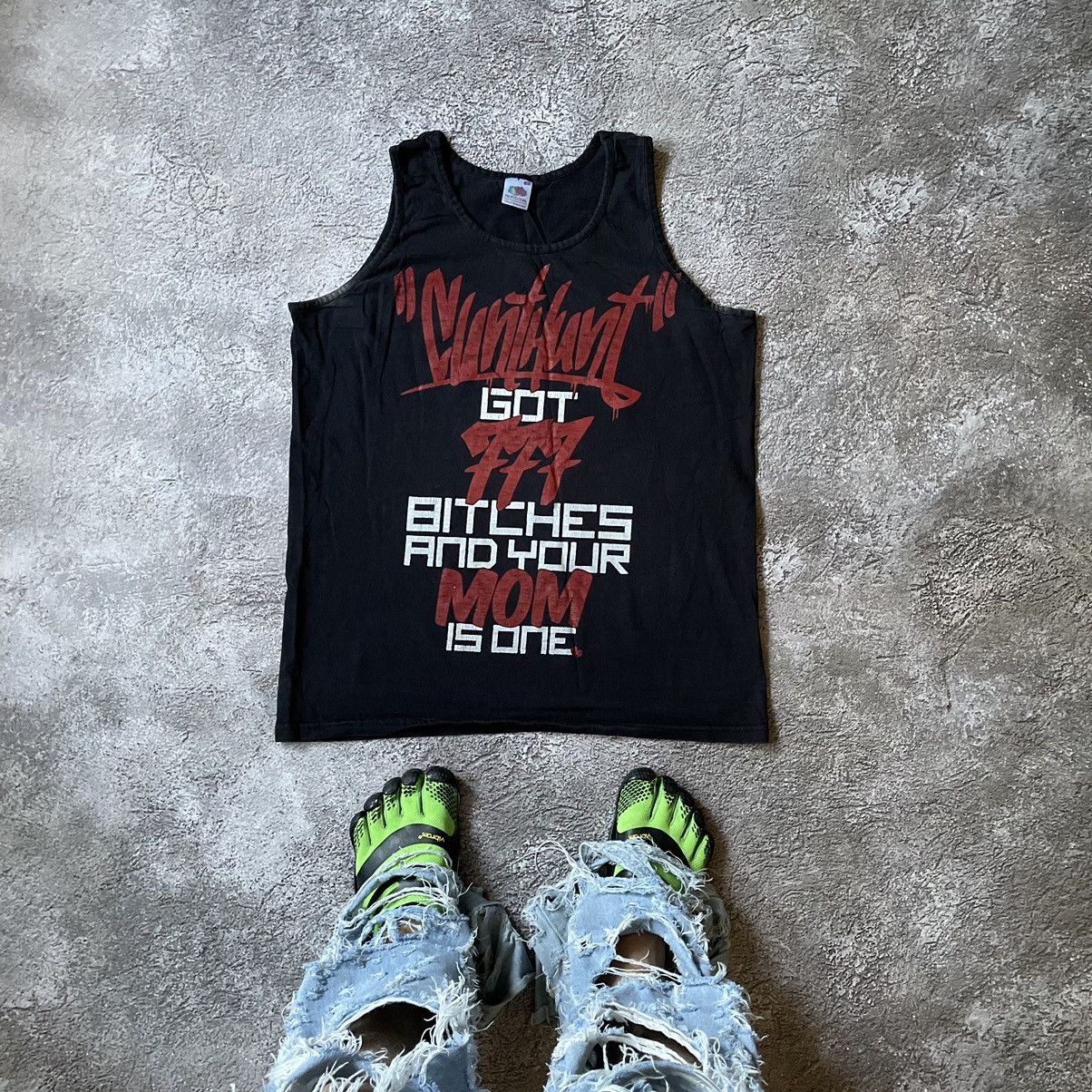 Vintage Y2k Fuck Cunt Hunt Milf Tank Top Funny Slogan Tee