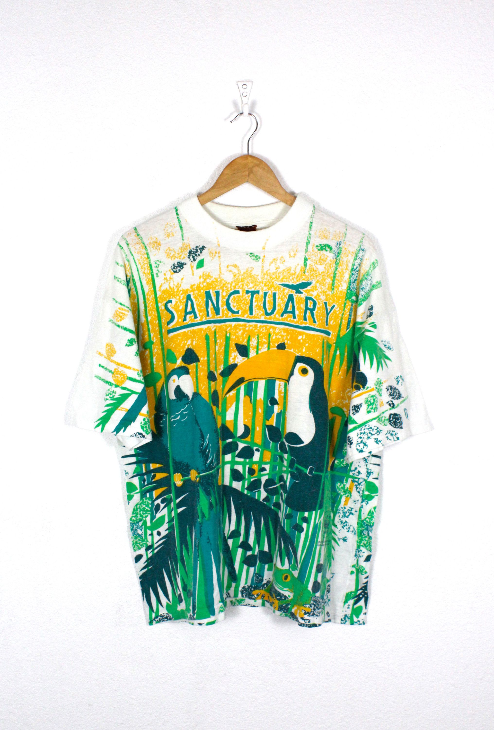 Vintage Wwf Sanctuary All Over Printed Tee Tshirt 90s Hoodie, Sweatshirt | FlexRushtees.com