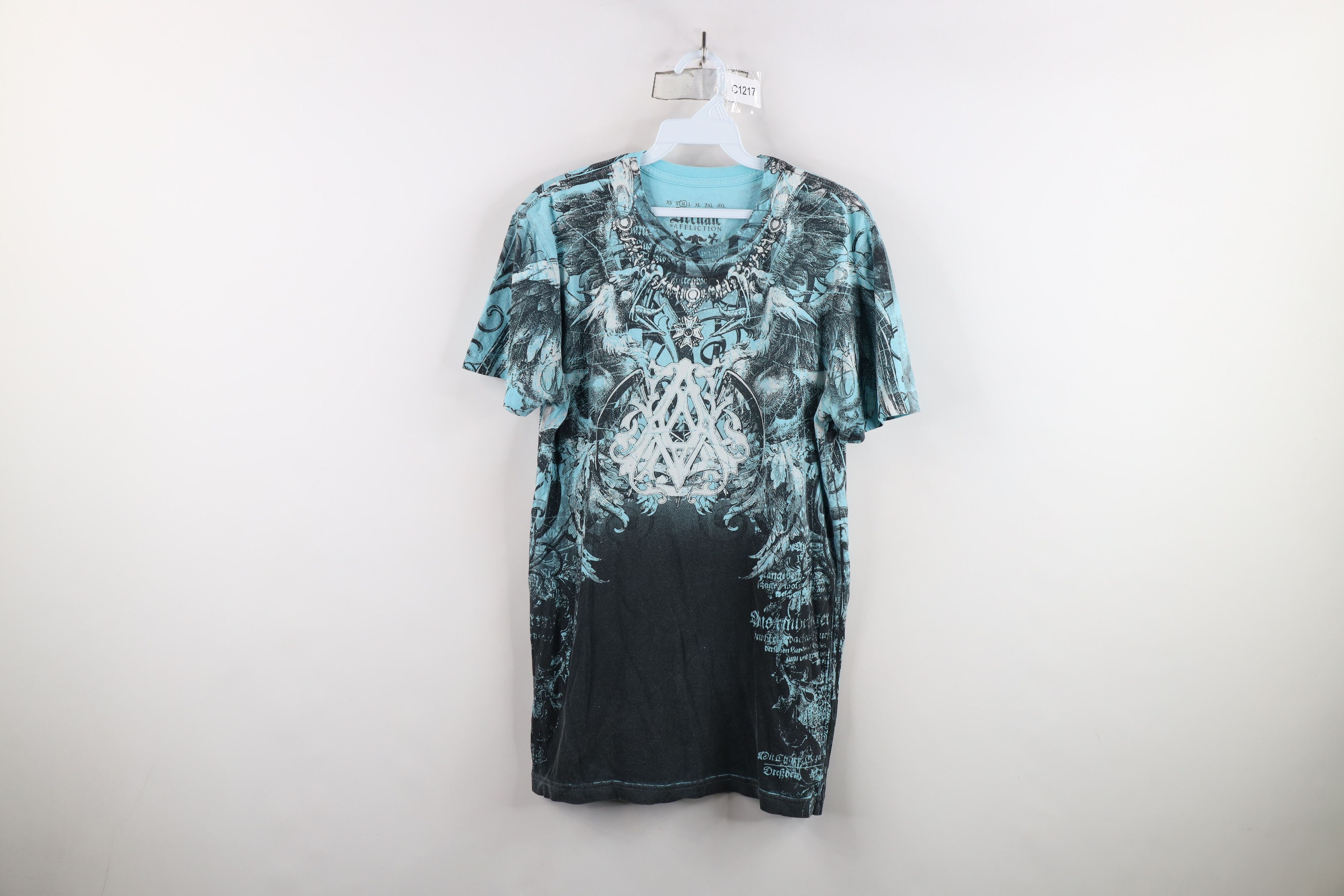 Vintage Y2k Affliction Eagle Tribal T Shirt Blue Usa