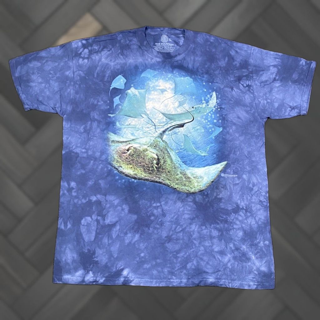 Mountain The Mountain T Shirt Mens 2xl Blue Tie Dye Stingray 2017 Nature Tee