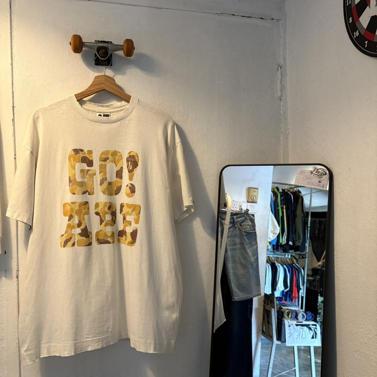 Bape Beautiful Distress A Bathing Ape Go Bape Tee Camo Print Hoodie, Sweatshirt | FlexRushtees.com
