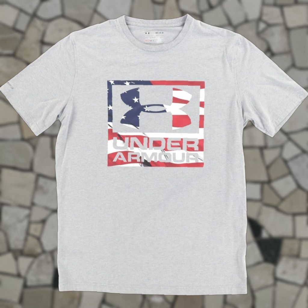 Armour Under Armour Freedom Usa Heatgear Solid T Shirt Gray Men S M Shirt Men S M Gray Usa Hea