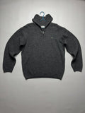 Lacoste Half Zip Wool Blend Sweater Grey Melange