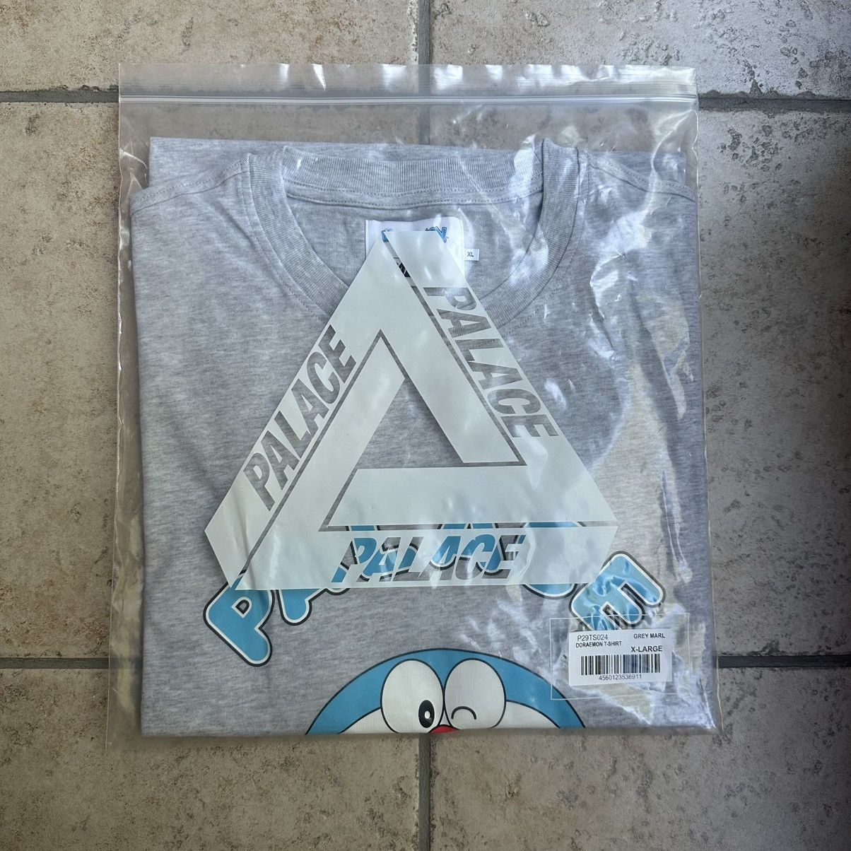 Palace Doraemon T Shirt Grey Marl Size Xl Hoodie, Sweatshirt | FlexRushtees.com