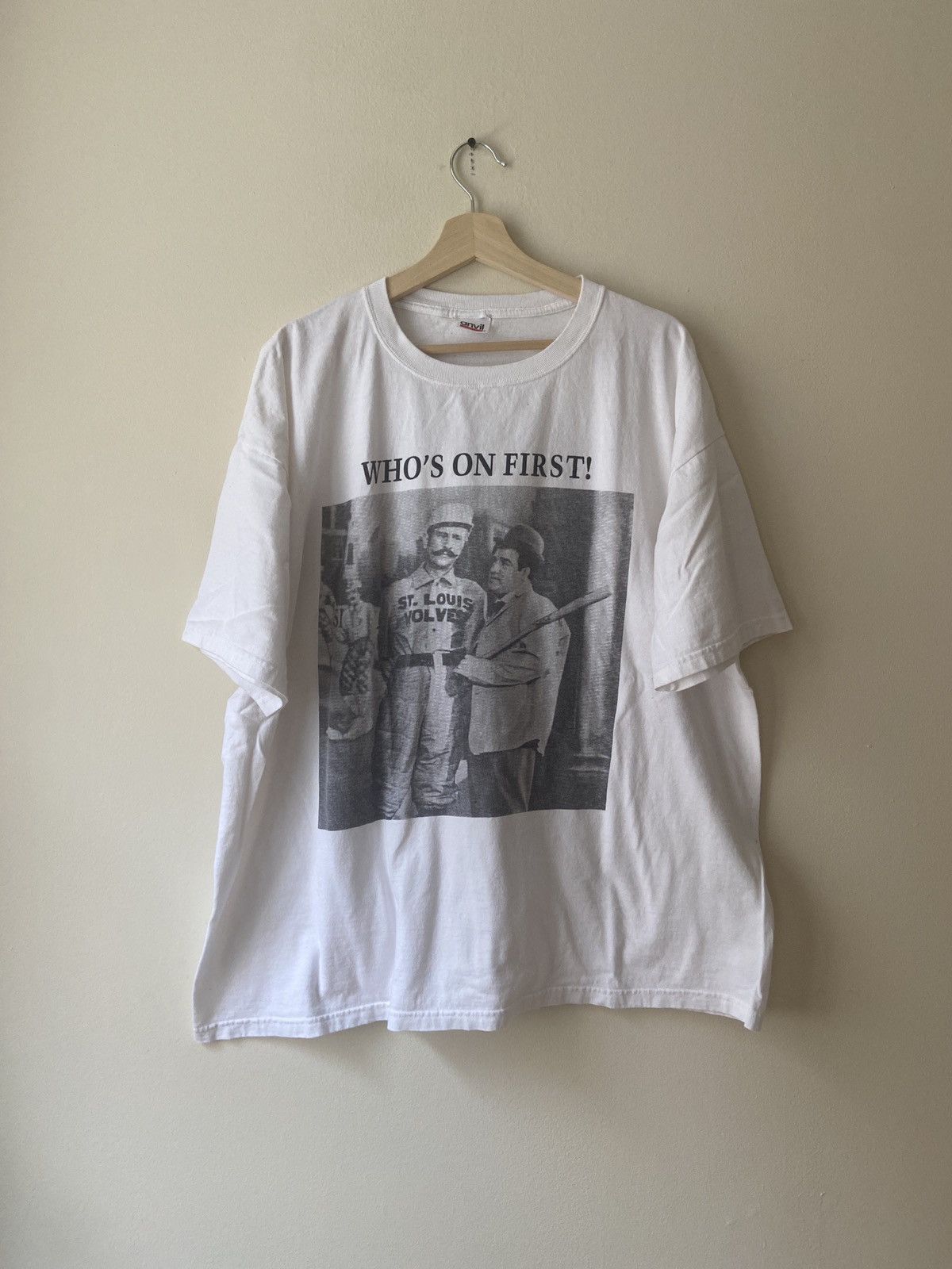 Vintage 90 S Who S On First Baseball Movie Promo Tee Shirt