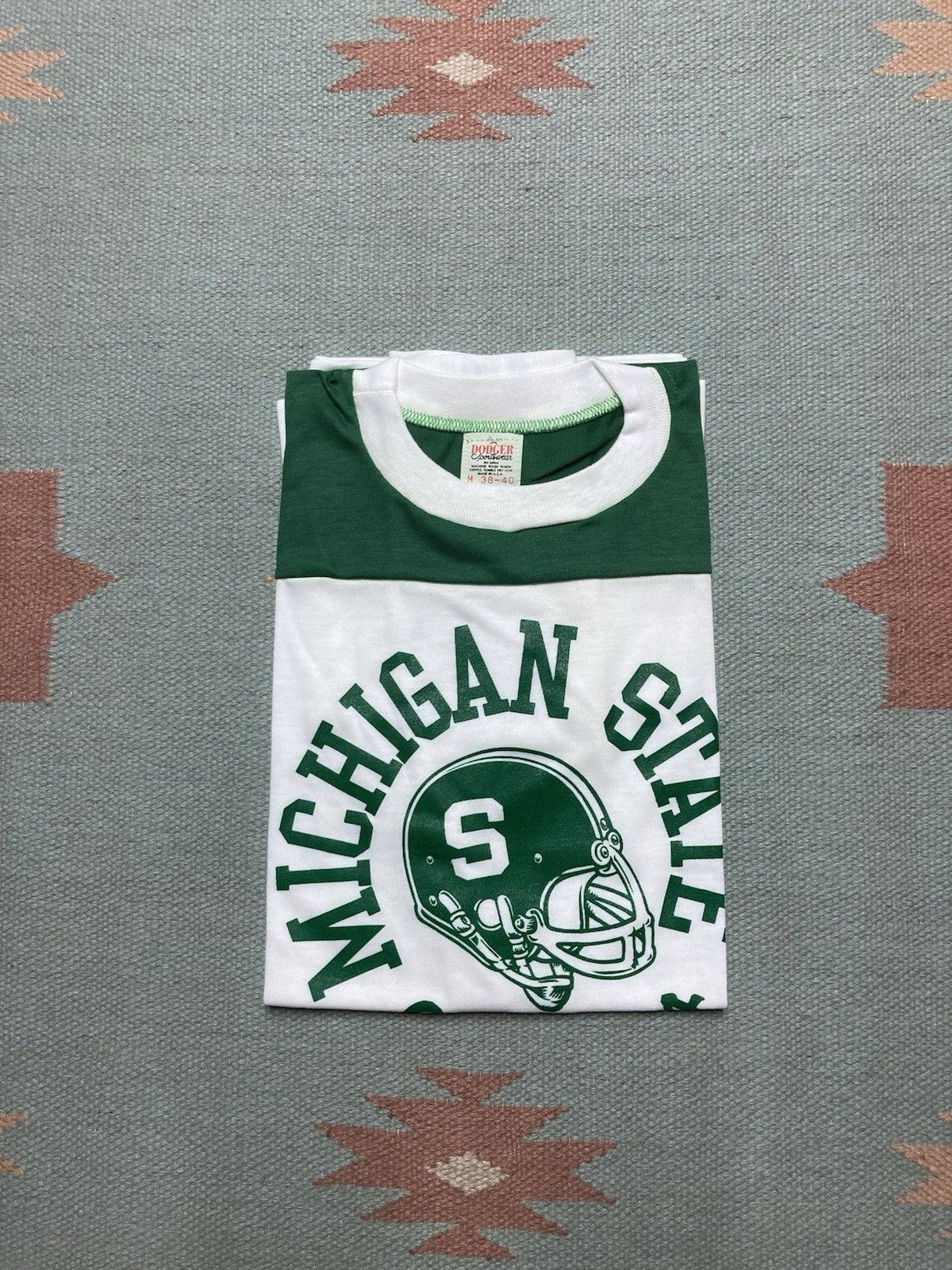 Vintage 70s Graphic T Shirt Michigan State University Msu Football M