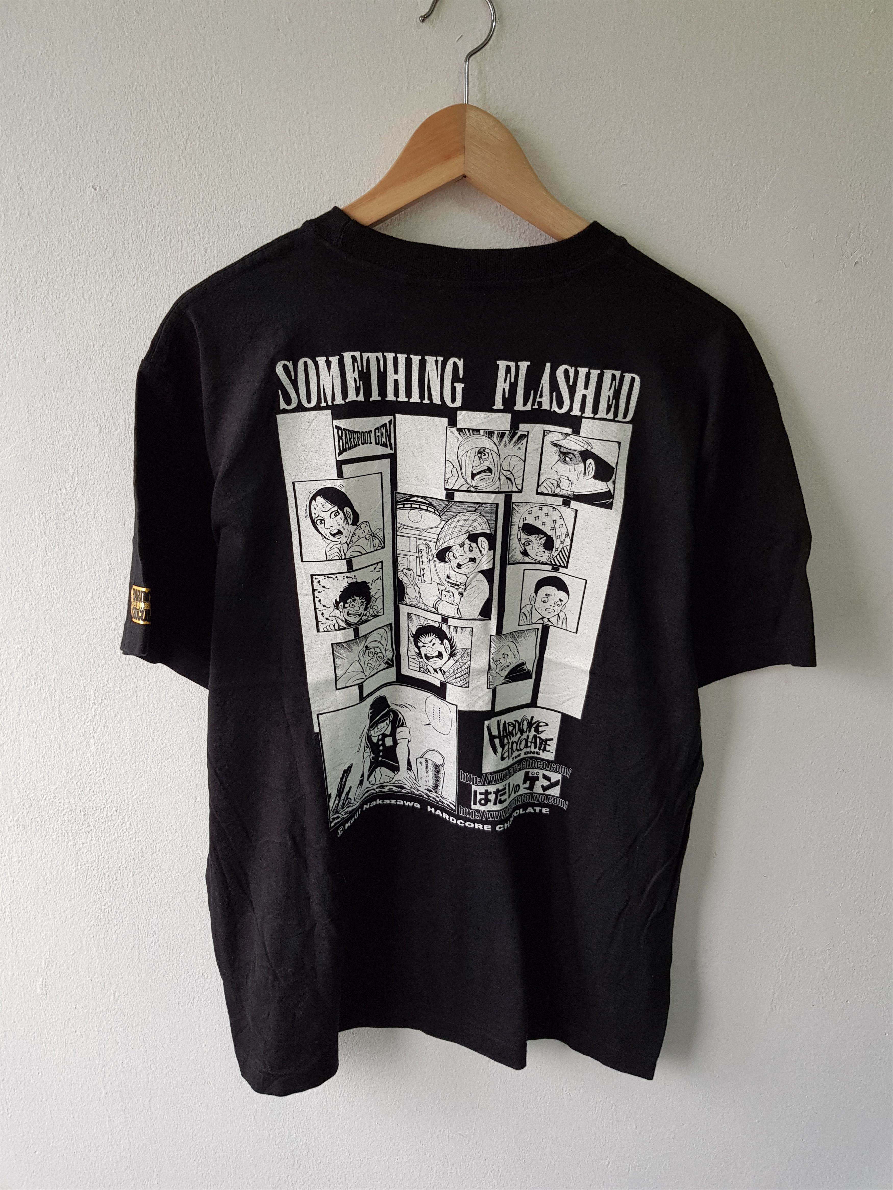 Japanese Brand Vintage 90s Hardcore Chocolate Something Flashed Japanese Dialogue Box Comic Indie T