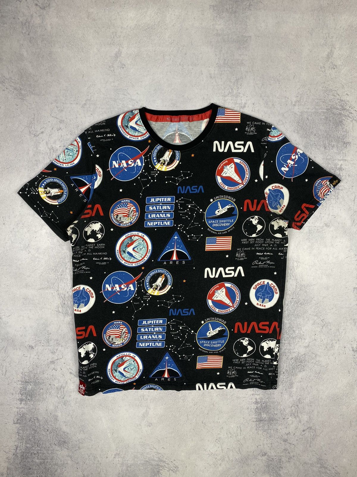 Industries Alpha Industries Nasa Cosmos Usa Flag Tee