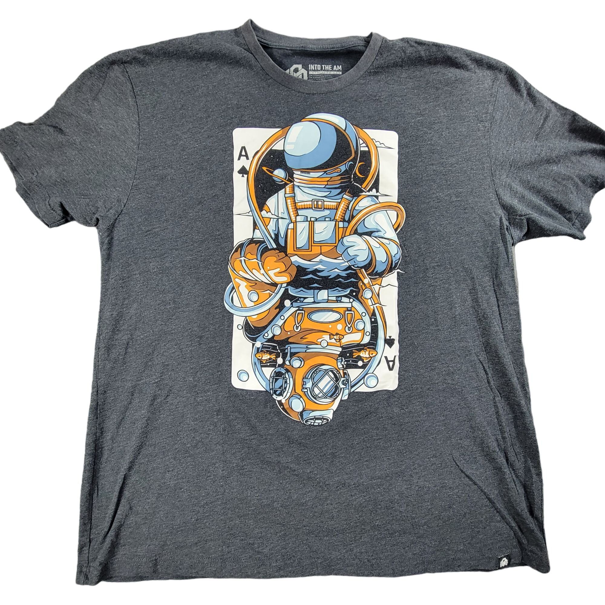 Other Into The Am Mens 2xl Gray Ace Astronaut Short Sleeve T Shirt