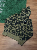 Bape Green Camo Full Zip Hoodie Medium Preowned T-Shirts, Sweatshirt | FlexRushtees.com