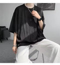 Vibe Korean Black Wave Pleated Relaxed Tee T Shirt Hoodie, Sweatshirt | FlexRushtees.com