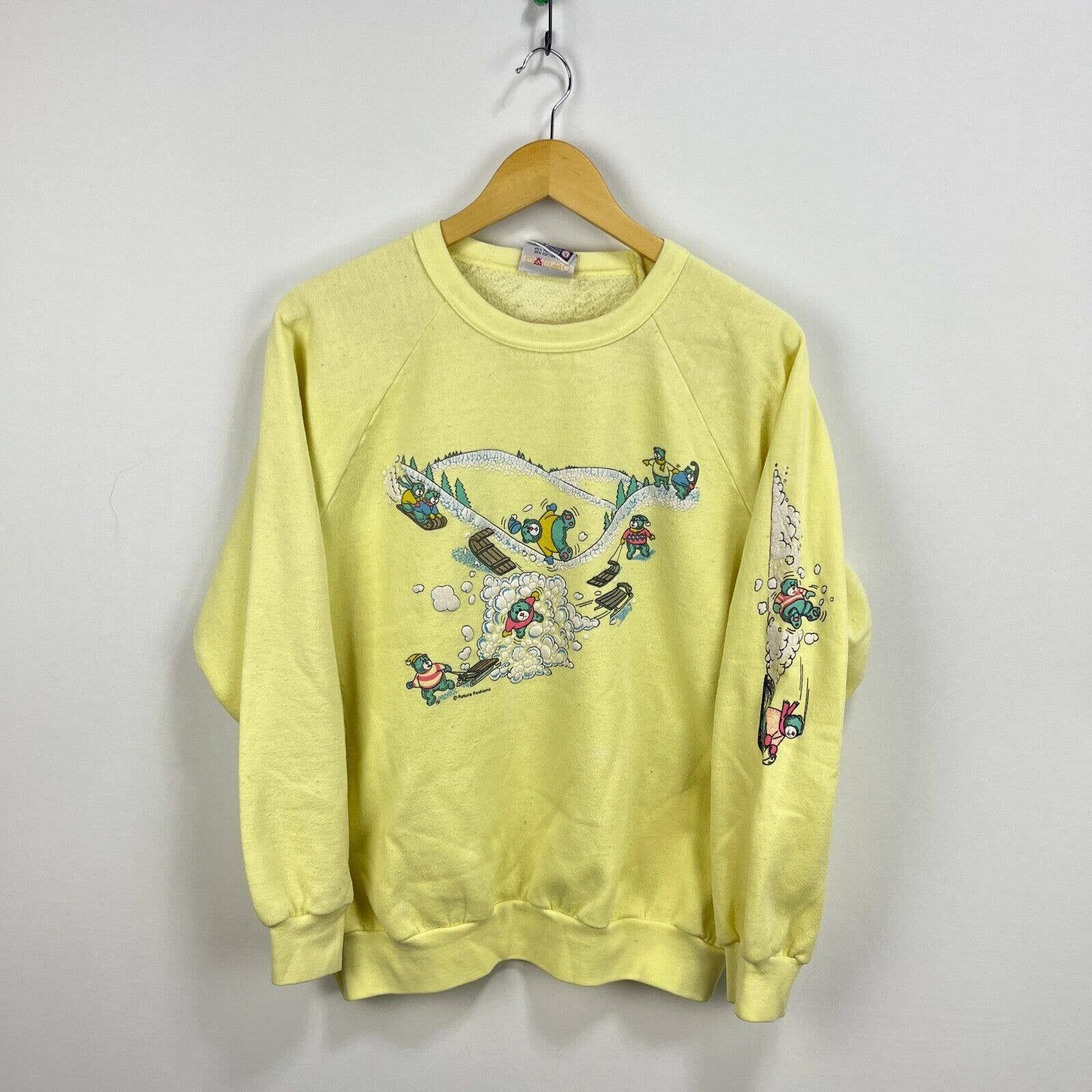 Vintage 90s Teddy Bear Winter Cartoon Grandma Sweatshirt T-Shirts, Hoodie | FlexRushtees.com