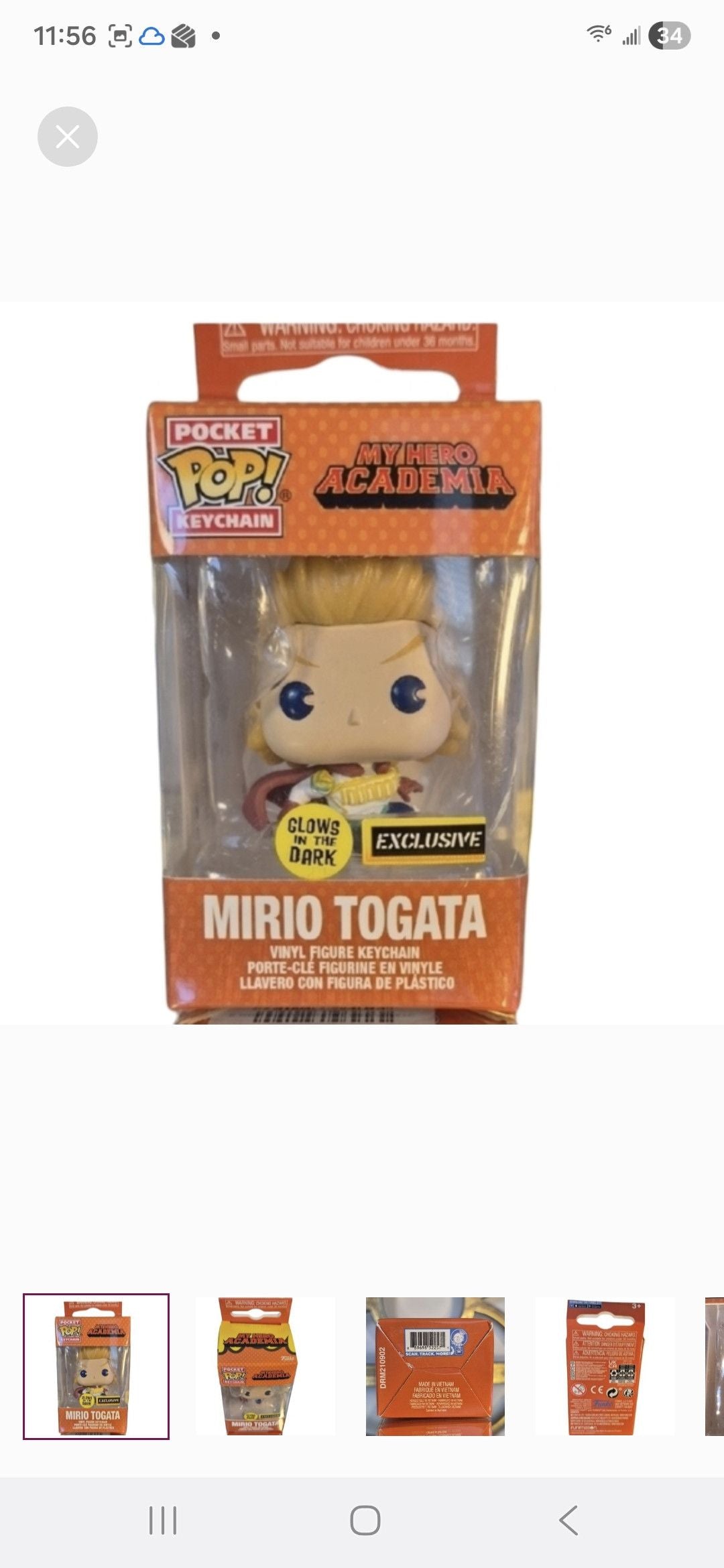 My Hero Academia Mirio Togata Pocket Pop Keychain