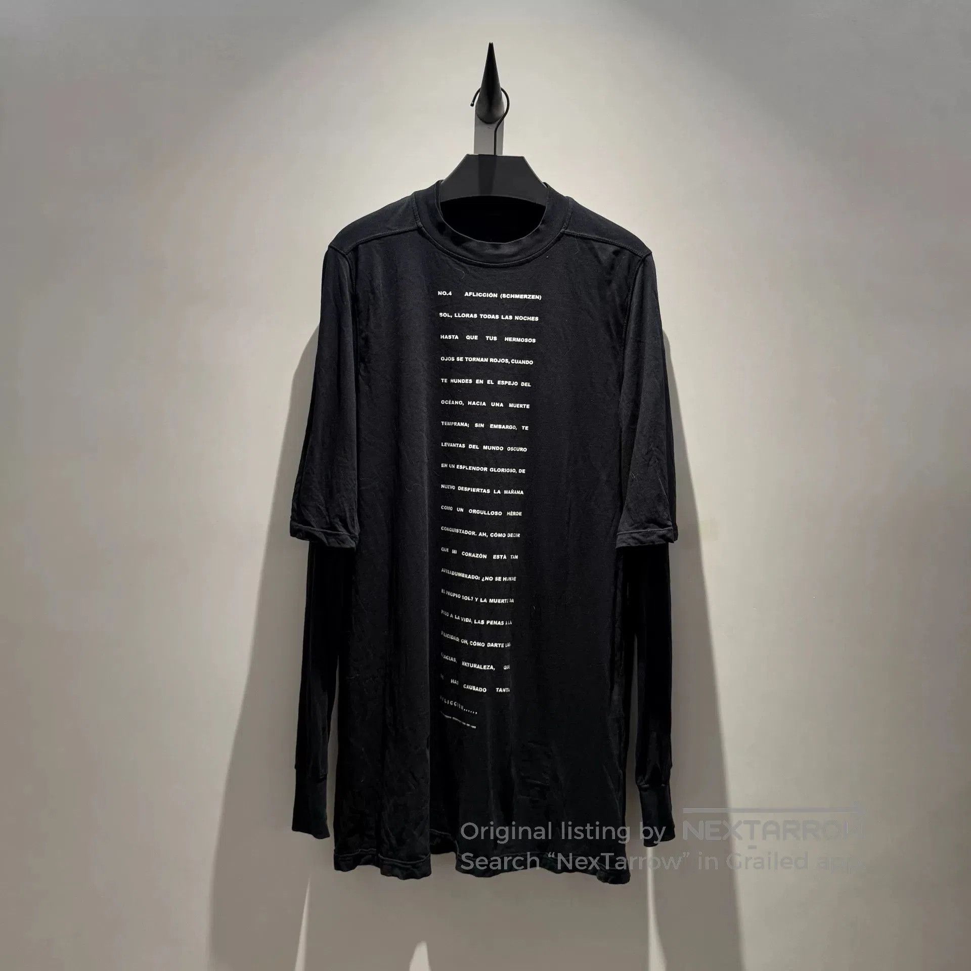 Rick Owens Drkshdw Rare Slogan Long Sleeve Top By Rick Owens