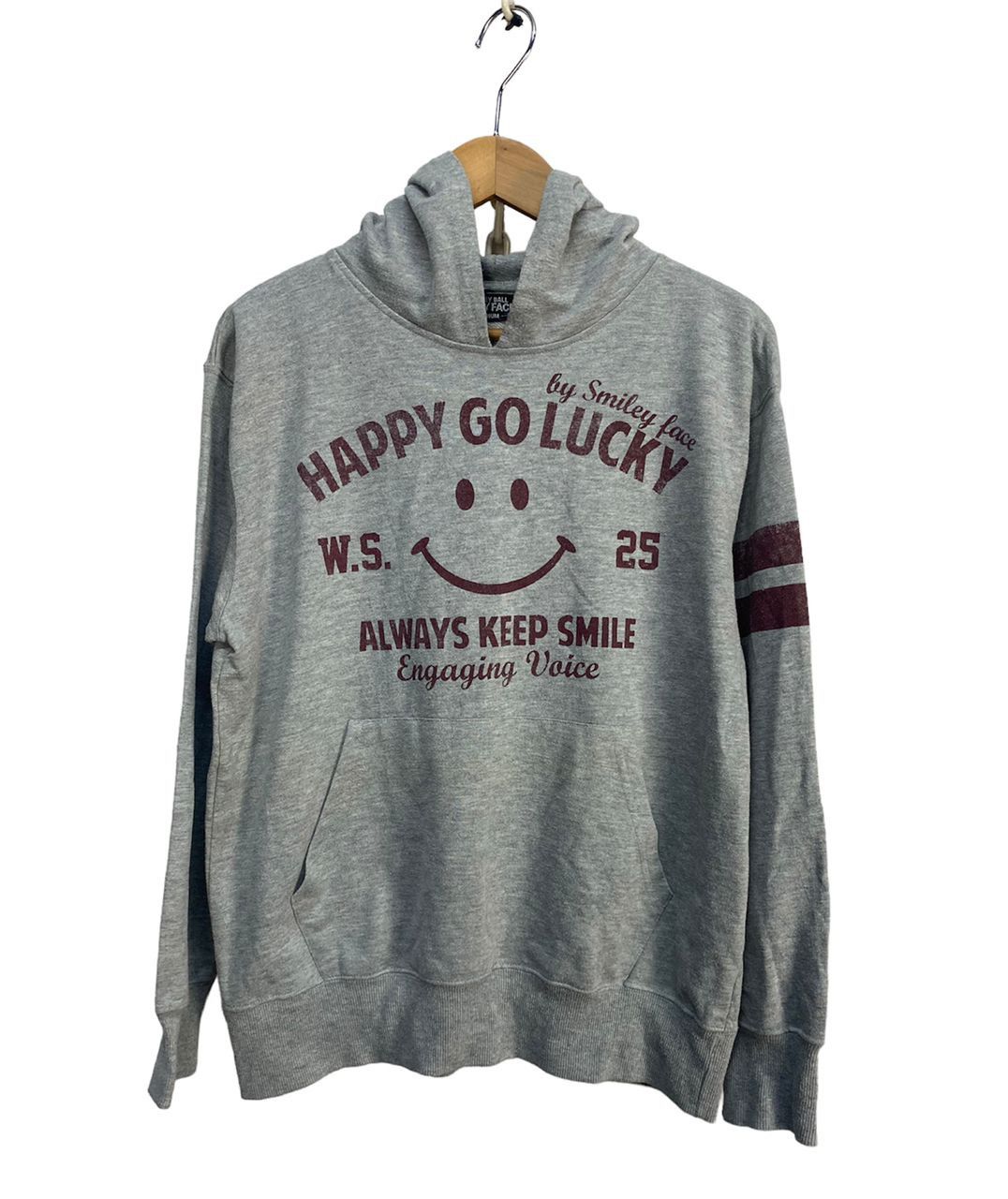Japanese Brand Happy Go Lucky Printed Hoodie Pullover By Smile Face T-Shirts, Sweatshirt | FlexRushtees.com