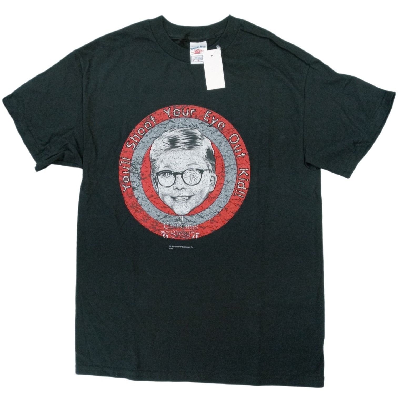 Vintage Deadstock Christmas Story Tee Shirt Ralphie Black Hoodie, Sweatshirt | FlexRushtees.com