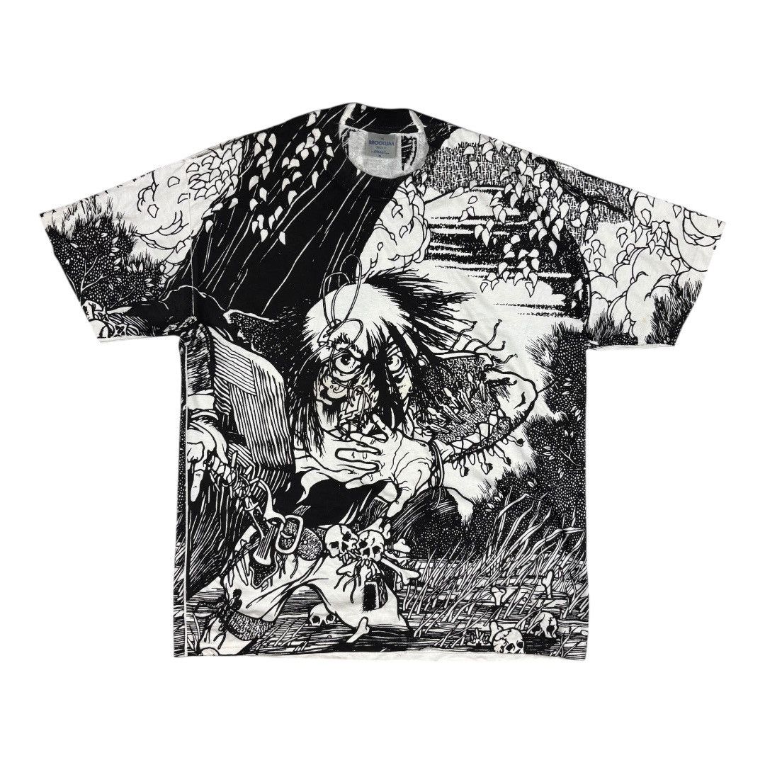 Band Tees Pushead The Kuro Line All Over Print Tee Deadstock 1990 Hoodie, Sweatshirt | FlexRushtees.com