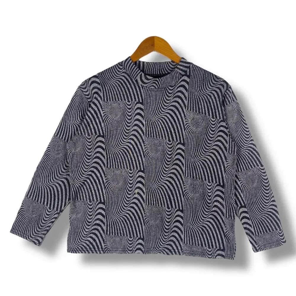 Japanese Brand Vintage 90 S Psychedelic Design Long Sleeve Tee Shirt
