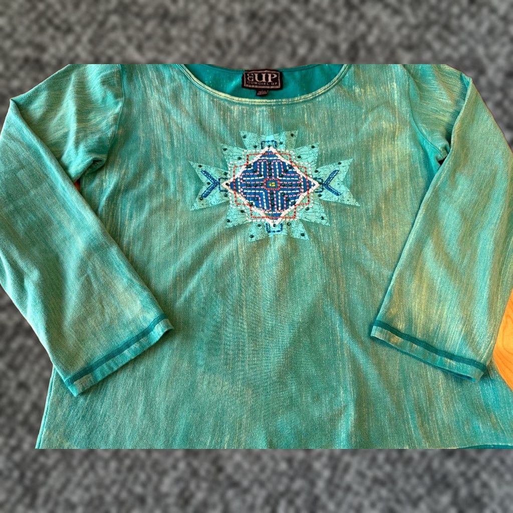 Vintage Cowgirl Up Shirt Womens Sz S Embroidered Front Back Aztec Southwest Shirt Womens Sz S Embroi