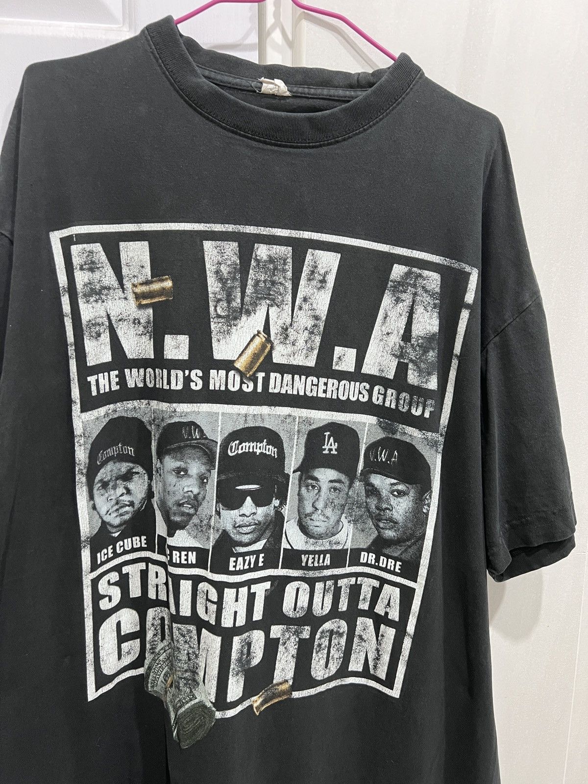 Rap Tees Vintage Nwa Icecube Mc Ren Eazy E Dj Yella Dr Dre Faded 2xl Hoodie, Sweatshirt | FlexRushtees.com