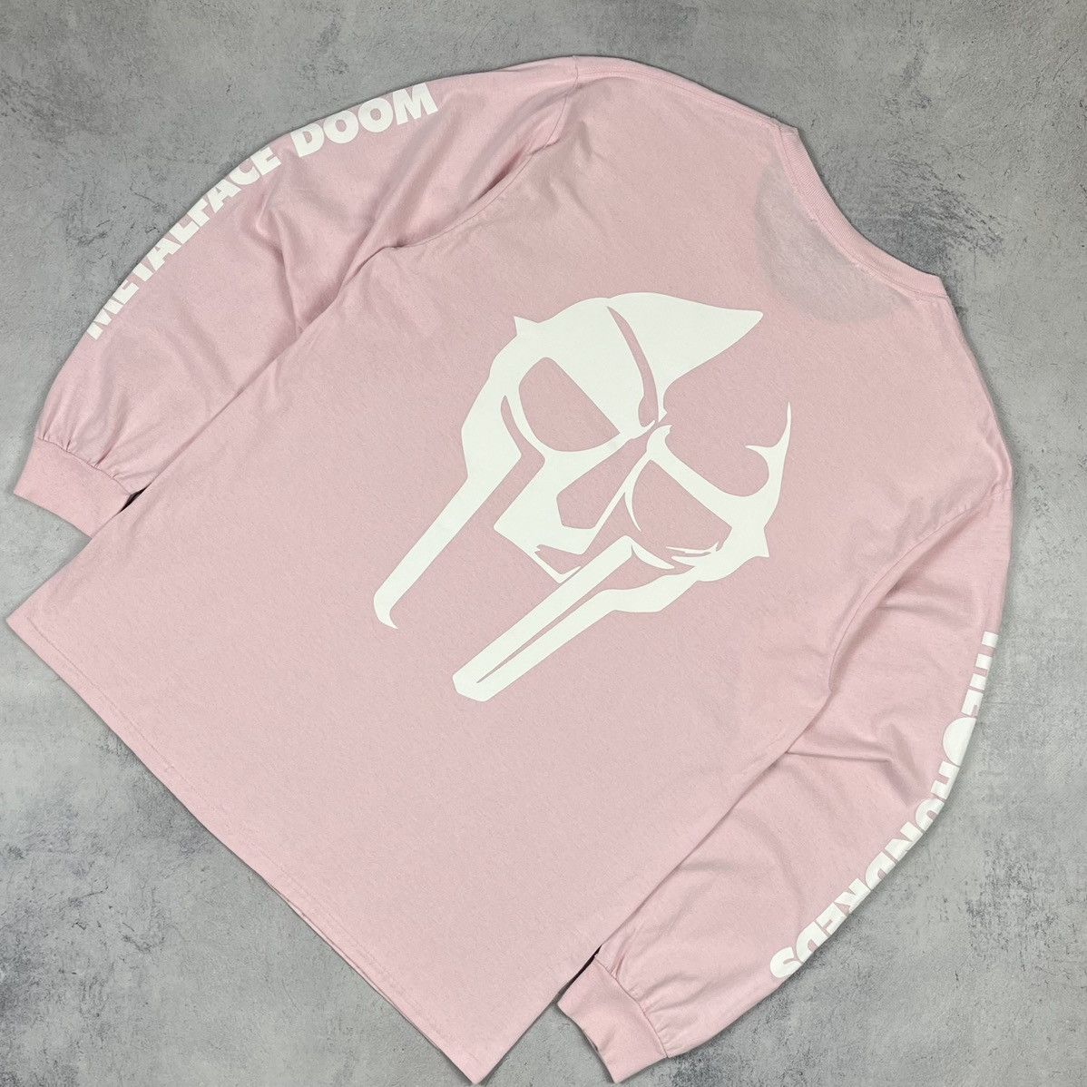 Hundreds The Hundreds X Mf Doom Metalface Big Logo Longsleeve T-Shirts, Hoodie, Sweatshirt | FlexRushtees.com